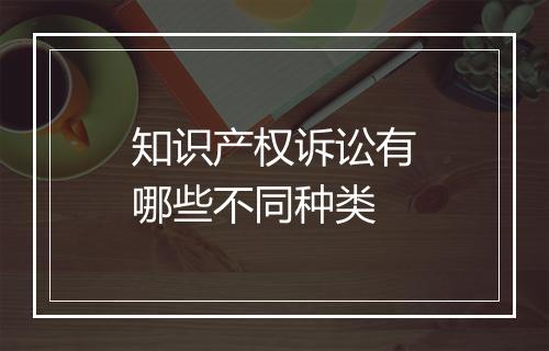 知识产权诉讼有哪些不同种类