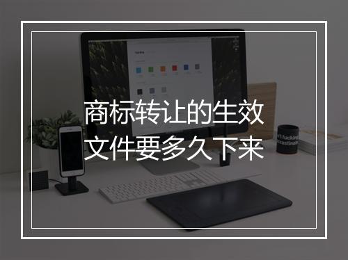 商标转让的生效文件要多久下来