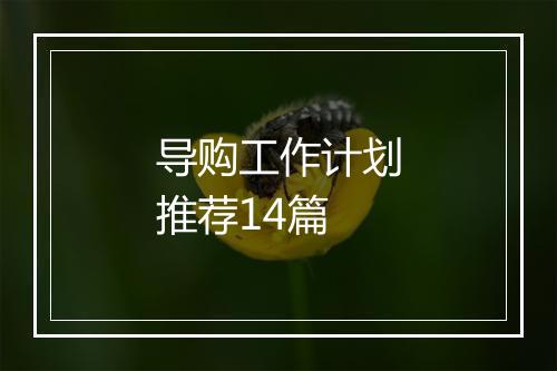 导购工作计划推荐14篇