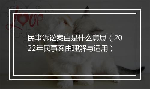 民事诉讼案由是什么意思（2022年民事案由理解与适用）