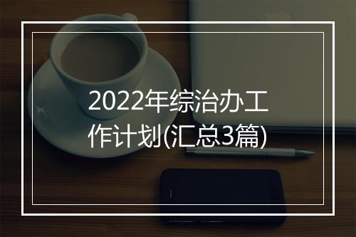2022年综治办工作计划(汇总3篇)
