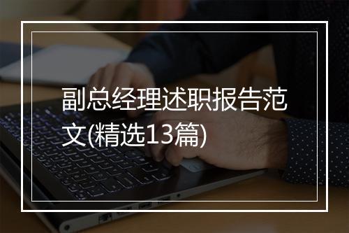 副总经理述职报告范文(精选13篇)