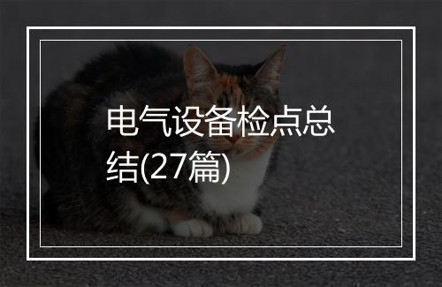电气设备检点总结(27篇)