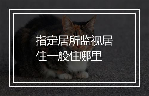 指定居所监视居住一般住哪里
