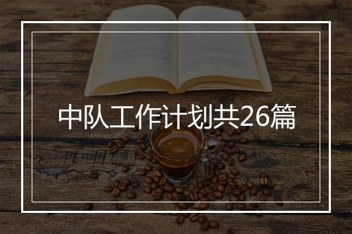中队工作计划共26篇