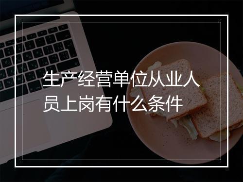 生产经营单位从业人员上岗有什么条件