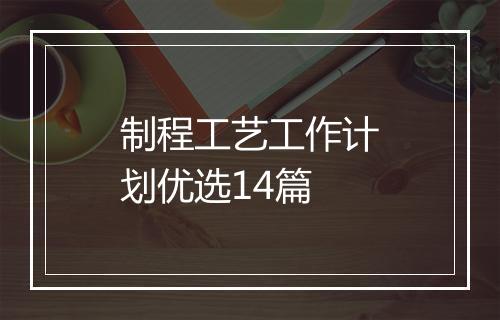 制程工艺工作计划优选14篇