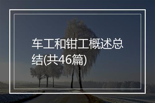 车工和钳工概述总结(共46篇)