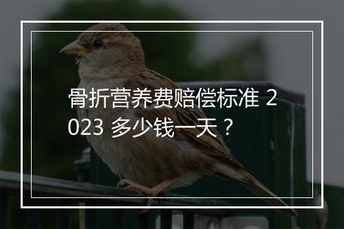 骨折营养费赔偿标准 2023 多少钱一天？