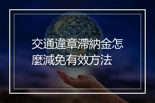 交通違章滯納金怎麼減免有效方法