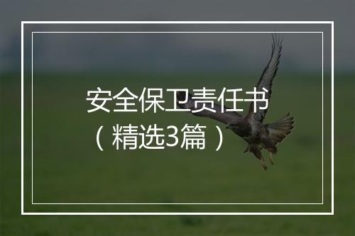 安全保卫责任书（精选3篇）