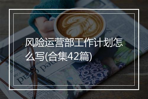 风险运营部工作计划怎么写(合集42篇)