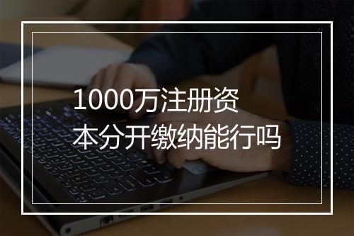 1000万注册资本分开缴纳能行吗