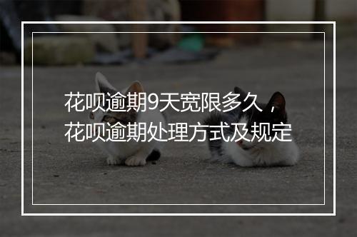 花呗逾期9天宽限多久，花呗逾期处理方式及规定
