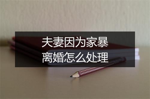 夫妻因为家暴离婚怎么处理
