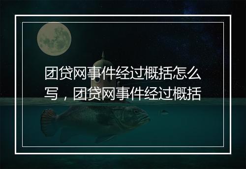 团贷网事件经过概括怎么写，团贷网事件经过概括