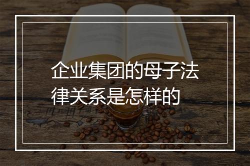 企业集团的母子法律关系是怎样的