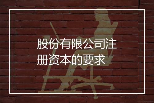 股份有限公司注册资本的要求