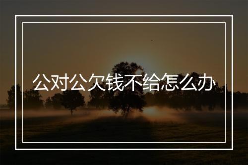 公对公欠钱不给怎么办