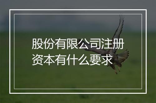 股份有限公司注册资本有什么要求