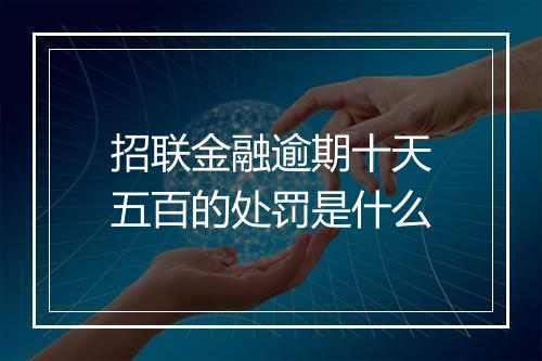 招联金融逾期十天五百的处罚是什么