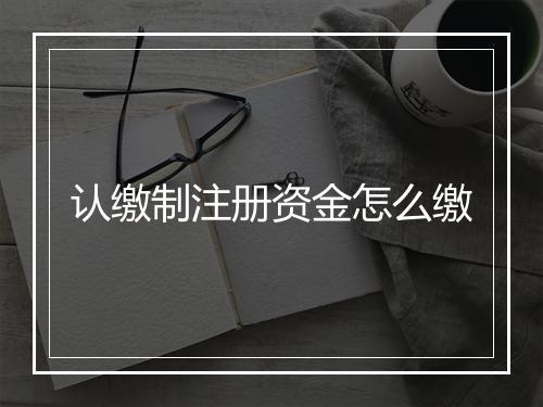 认缴制注册资金怎么缴