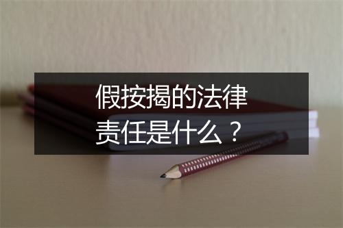 假按揭的法律责任是什么？