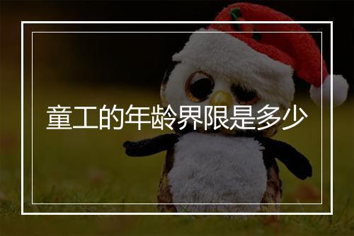 童工的年龄界限是多少