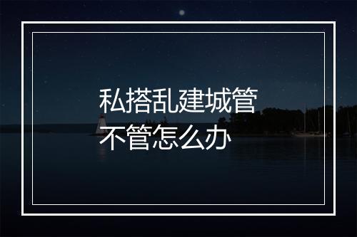 私搭乱建城管不管怎么办