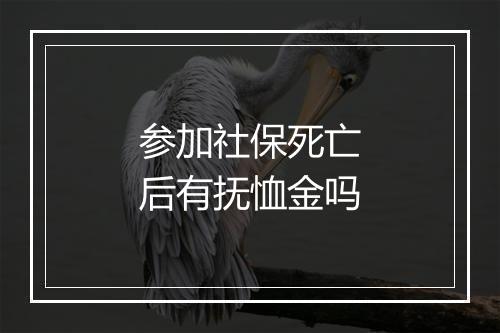 参加社保死亡后有抚恤金吗