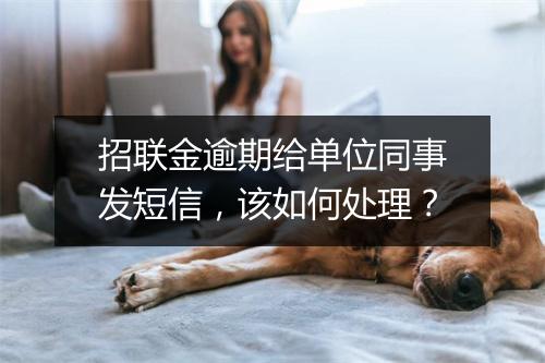招联金逾期给单位同事发短信，该如何处理？