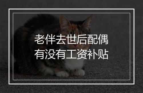 老伴去世后配偶有没有工资补贴