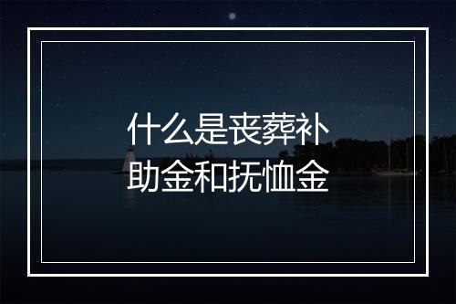 什么是丧葬补助金和抚恤金
