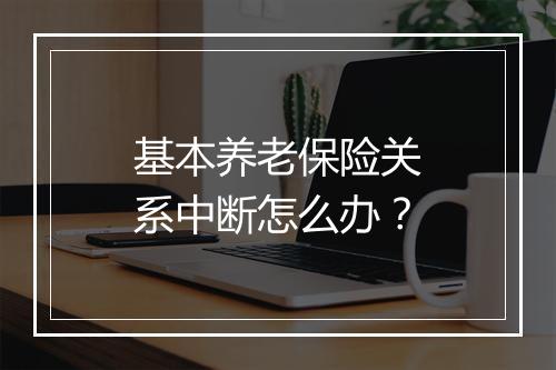 基本养老保险关系中断怎么办？