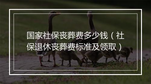 国家社保丧葬费多少钱（社保退休丧葬费标准及领取）