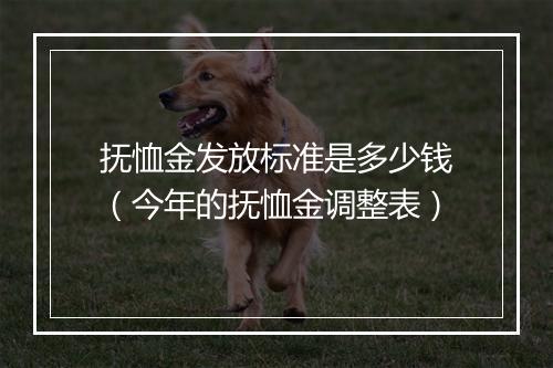 抚恤金发放标准是多少钱（今年的抚恤金调整表）