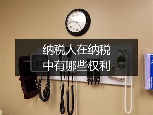 纳税人在纳税中有哪些权利