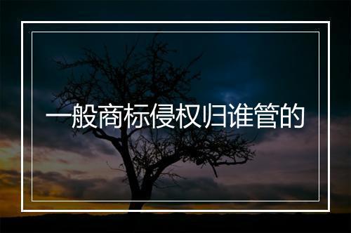 一般商标侵权归谁管的