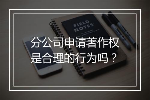 分公司申请著作权是合理的行为吗？