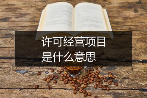 许可经营项目是什么意思