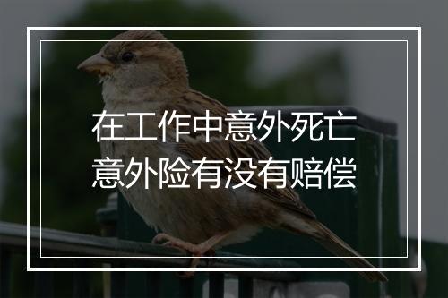 在工作中意外死亡意外险有没有赔偿