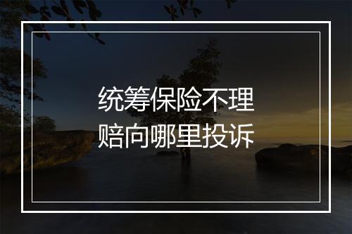 统筹保险不理赔向哪里投诉
