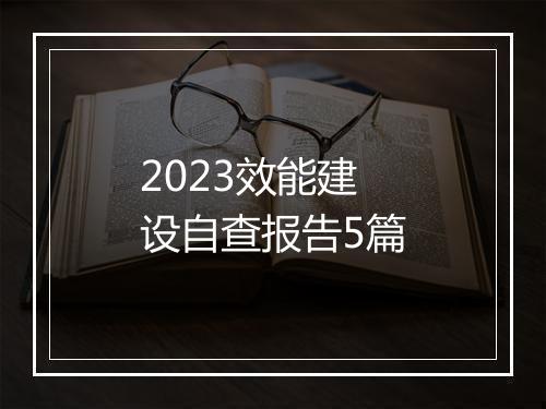2023效能建设自查报告5篇