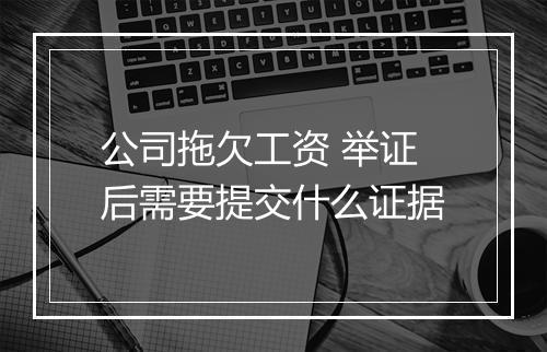 公司拖欠工资 举证后需要提交什么证据