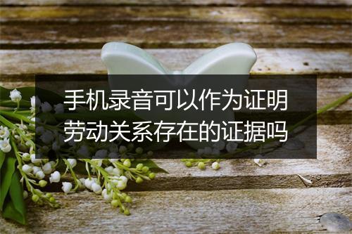 手机录音可以作为证明劳动关系存在的证据吗