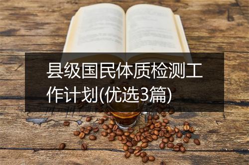 县级国民体质检测工作计划(优选3篇)