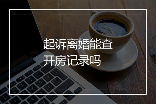 起诉离婚能查开房记录吗