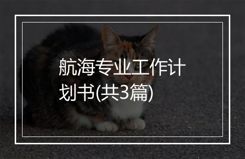 航海专业工作计划书(共3篇)