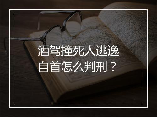 酒驾撞死人逃逸自首怎么判刑？