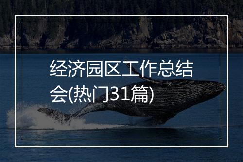 经济园区工作总结会(热门31篇)